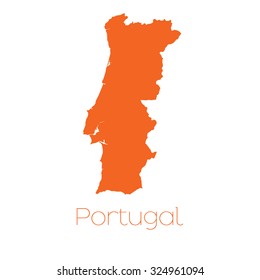 A Map of the country of Portugal