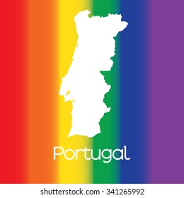 A Map of the country of Portugal