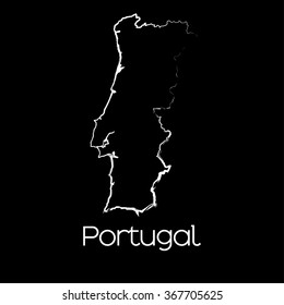 A Map of the country of Portugal