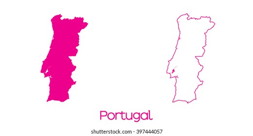 A Map of the country of Portugal