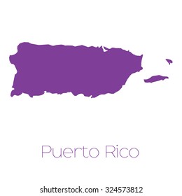A Map of the country of Puerto Rico
