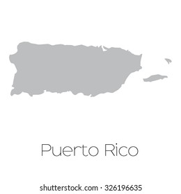 A Map of the country of Puerto Rico