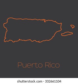 A Map of the country of Puerto Rico