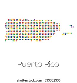 A Map of the country of Puerto Rico