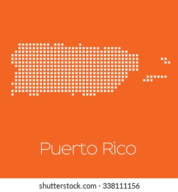 A Map of the country of Puerto Rico
