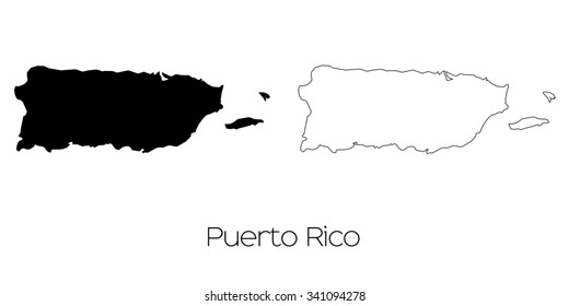 A Map of the country of Puerto Rico