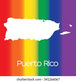 A Map of the country of Puerto Rico