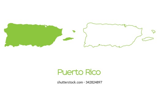 A Map of the country of Puerto Rico
