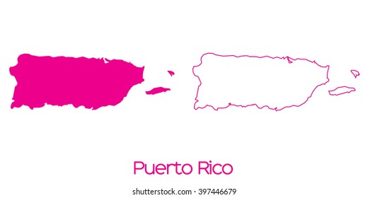 A Map of the country of Puerto Rico