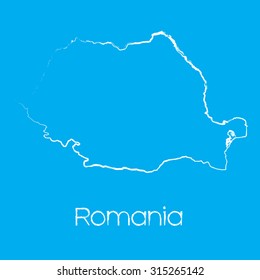 A Map of the country of Romania