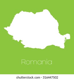 A Map of the country of Romania