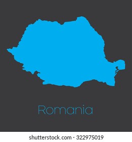 A Map of the country of Romania