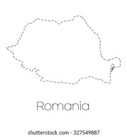 A Map of the country of Romania
