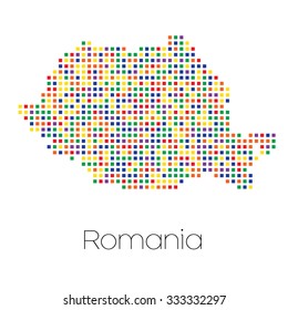 A Map of the country of Romania