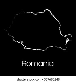 A Map of the country of Romania