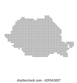 A Map of the country of Romania