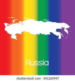 A Map of the country of Russia