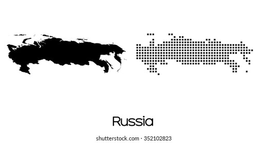 A Map of the country of Russia
