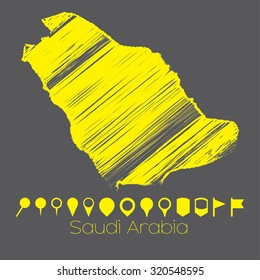 A Map of the country of Saudi Arabia