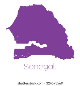 A Map of the country of Senegal