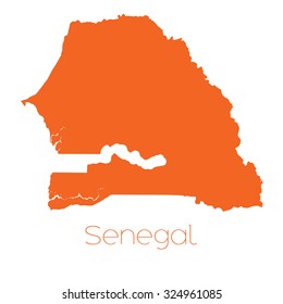 A Map of the country of Senegal