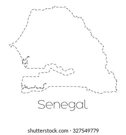 A Map of the country of Senegal