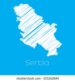 A Map of the country of Serbia