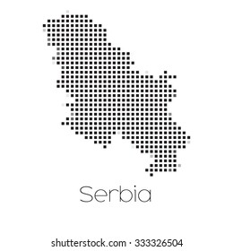 A Map of the country of Serbia