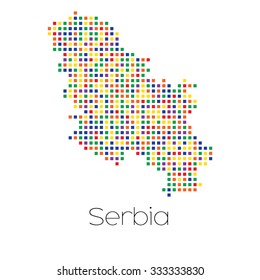 A Map of the country of Serbia