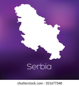 A Map of the country of Serbia