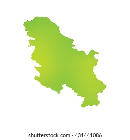 A Map of the country of Serbia