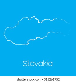 A Map of the country of Slovakia