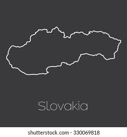 A Map of the country of Slovakia