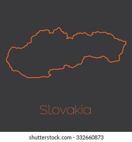 A Map of the country of Slovakia