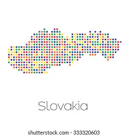 A Map of the country of Slovakia