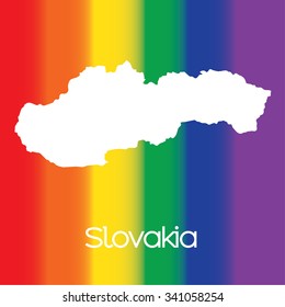 A Map of the country of Slovakia