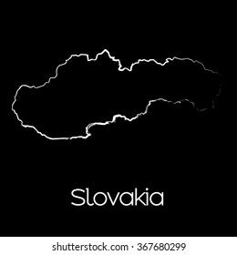 A Map of the country of Slovakia