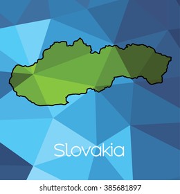 A Map of the country of Slovakia