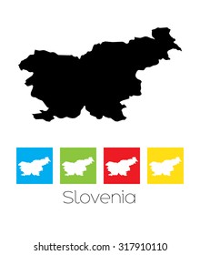A Map of the country of Slovenia
