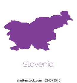 A Map of the country of Slovenia