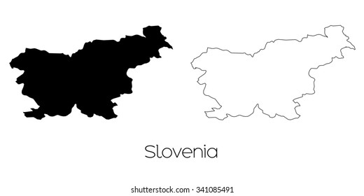 A Map of the country of Slovenia