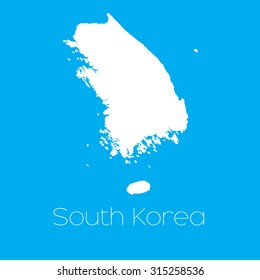 A Map of the country of South Korea