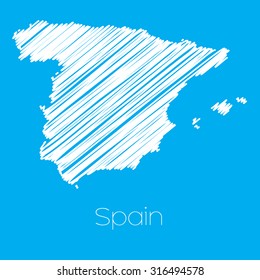 A Map of the country of Spain