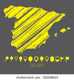 A Map of the country of Spain