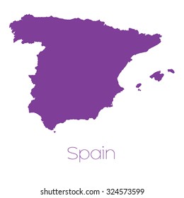 A Map of the country of Spain