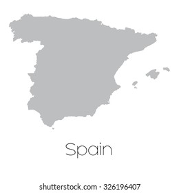 A Map of the country of Spain