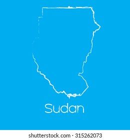 A Map of the country of Sudan