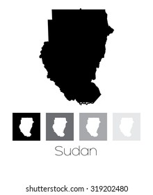 A Map of the country of Sudan