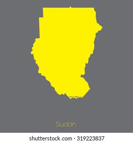 A Map of the country of Sudan