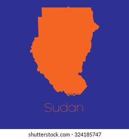 A Map of the country of Sudan